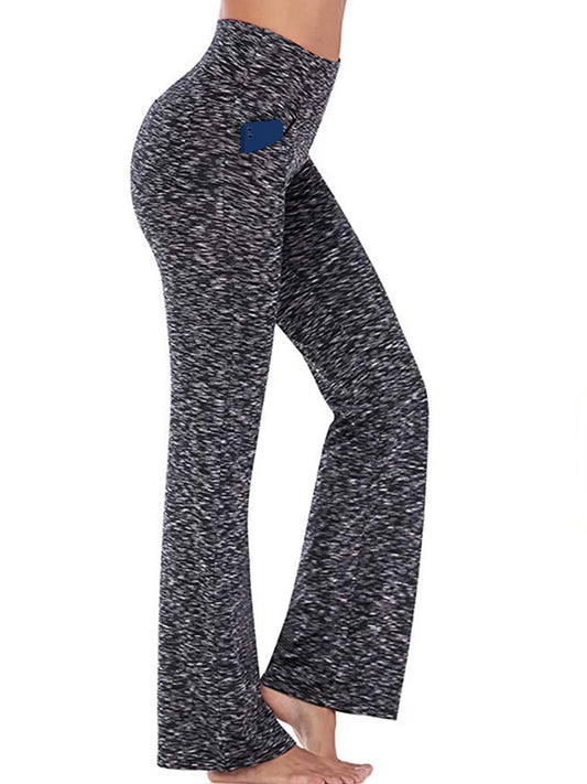 Womens Bootcut Yoga Pants with Pockets Flare Workout Legging High Waist Bootleg Bottoms Activewear Gray M